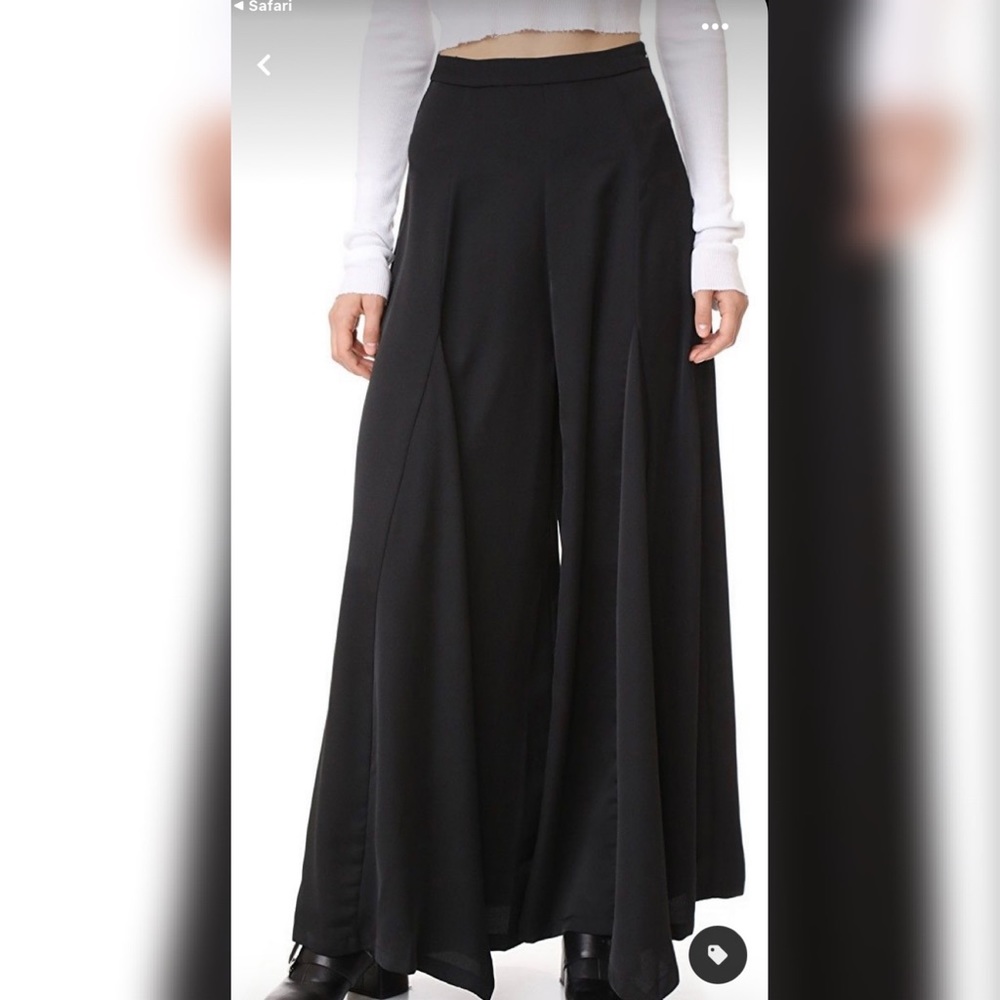 ‎NEW! PAPER LONDON‎ King Long Split Trousers ~ white high waist wide leg pants